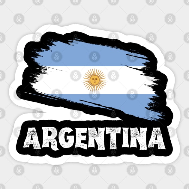 Argentina Flag with Distressed Flag and Letters Sticker by jackofdreams22